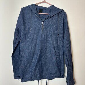 Ganjim Relaxed Fit Half-Zip Cotton Hoodie Light Size M